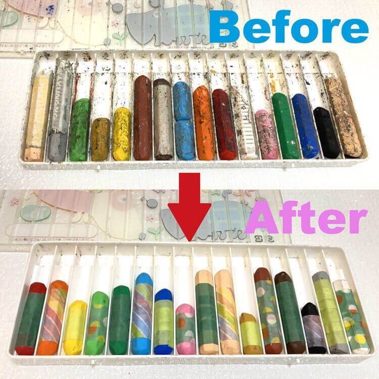 ぴっかぴかで感動☆SNSで話題のクレヨン復活Before→After！キレイになったクレヨンを超便利に使う裏ワザも♪