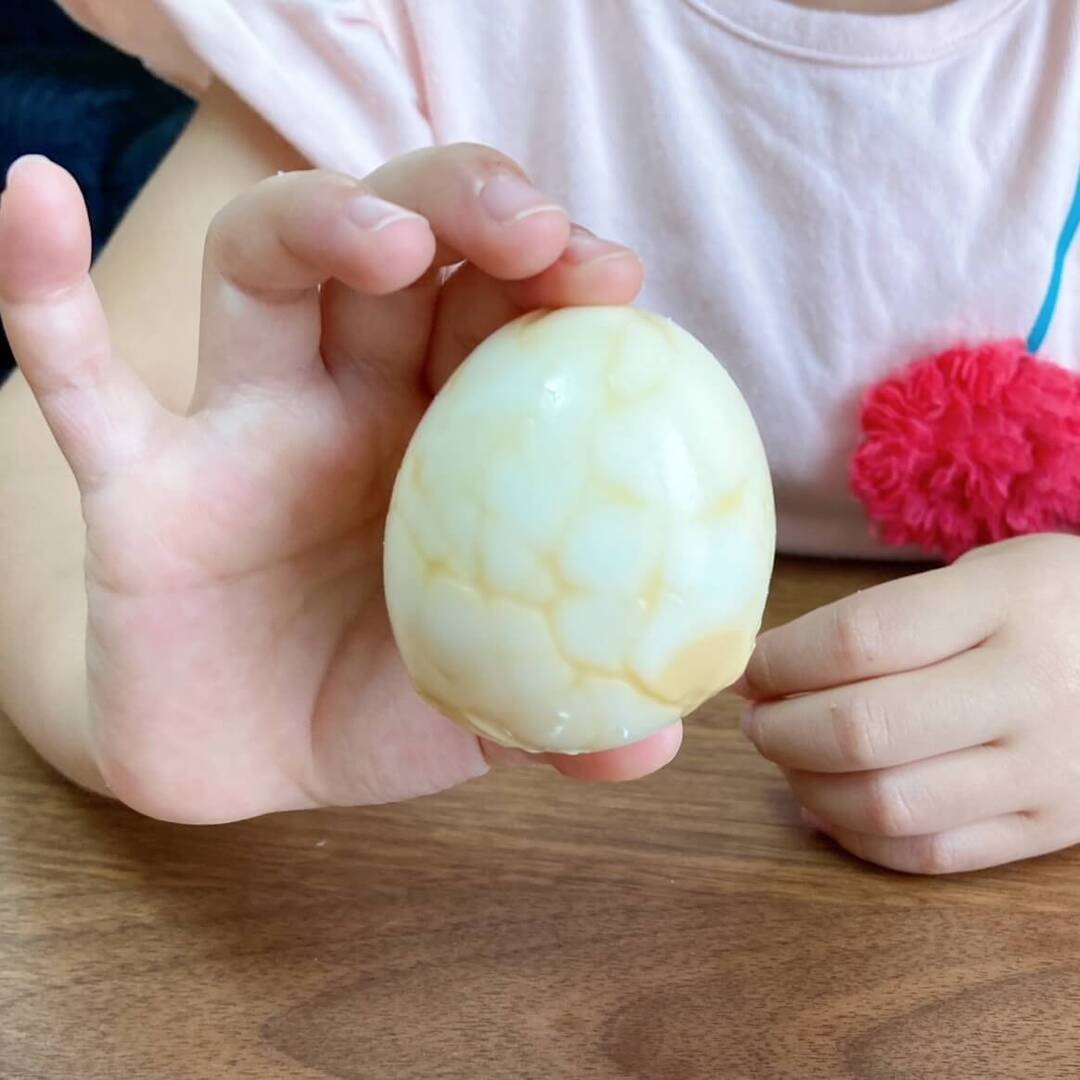 ゆで卵で作るリアルな「恐竜の卵」知ってる？めんつゆだけで作れる簡単アイデアに子どものテンションUP！